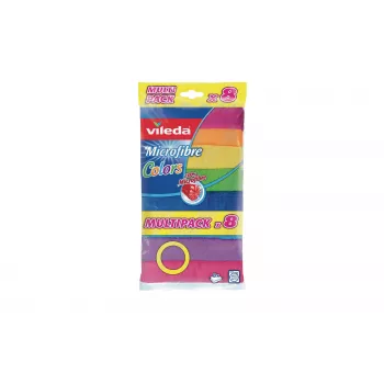 Vileda Colors Maxi Pack chiffons microfibre, 7 pièces, 30 x 30 cm, couleurs assorties 6425