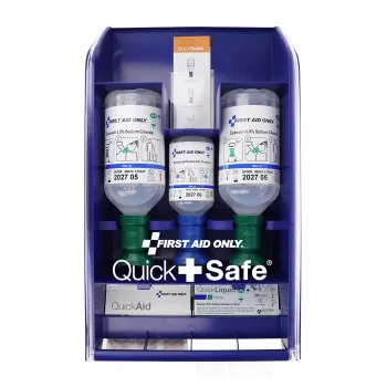 Boîte de premiers secours First Aid Only Quick+ Safe DIN EN 15154-4, bleue, fixation murale, plastique ABS, contenu DIN 13157 P-44026 00