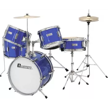 Dimavery JDS-305 batterie pour enfants bleue avec cymbales et pédale de grosse caisse