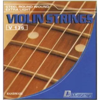 Dimavery corde de violon D, âme en acier, filée nickel, tension moyenne, extrémité boule, 4/4