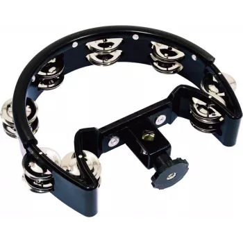 DIMAVERY tambourin demi-rond avec support, 16 paires de cymbalettes, noir 26056685