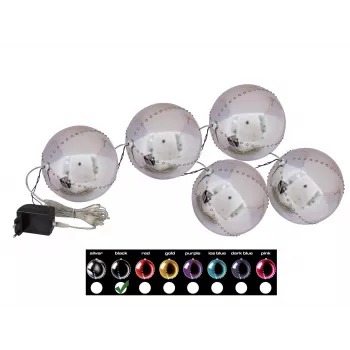 EUROPALMS Boule de neige LED 8 cm, noir, lot de 5 (83501236)