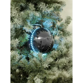 EUROPALMS Boule de neige LED 8 cm, noir, lot de 5 (83501236)