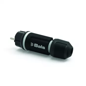 BALS 7371-1 Fiche Schuko 16 A 3p 250 V IP54 noir caoutchouc