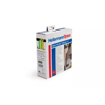HellermannTyton HIS-PACK-4,8/2,4-GNY gaine thermorétractable, vert/jaune, 4,8 mm à 2,4 mm, 1,2 m