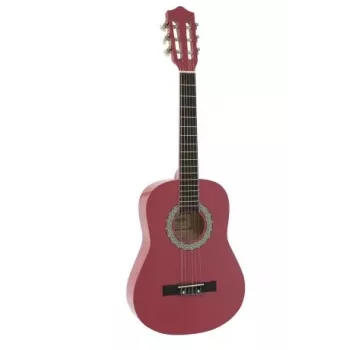 Dimavery AC-303 guitare classique 1/2 rose avec housse