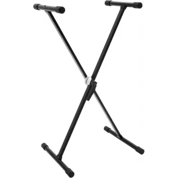 Support de clavier Dimavery SVT-1 en X, fermeture à pince, hauteur réglable, charge 20 kg, noir