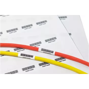Repères de câbles en polyester HellermannTyton 594-61104 T808, transparent/blanc, 25,4 x 38,1 mm, 1000 pièces