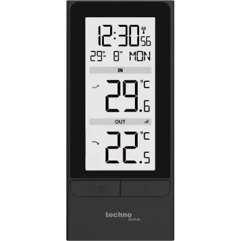 Station météo sans fil Technoline WS9787 avec capteur extérieur, noir/argent
