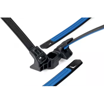Attache de fixation en 2 pièces HellermannTyton pour faisceau de 5,0-6,0 mm, montage sapin, PA66, noir, longueur 40 mm 156-04098