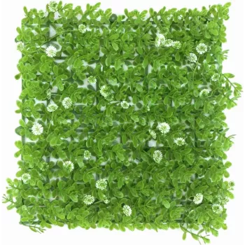 EUROPALMS tapis de buis artificiel, vert-blanc, 25x25 cm 82600089