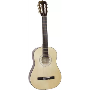 Dimavery AC-303 guitare classique 1/2 taille naturel, manche en okoumé, table en tilleul, diapason 535 mm