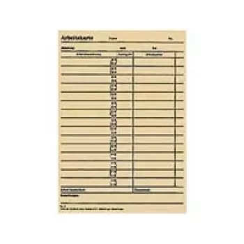 BÜRK MOBATILE carte de pointage pour horloge de pointage ZS 5200, 100 cartes, impression verte sur carton blanc, 189 x 86 mm B01830040500