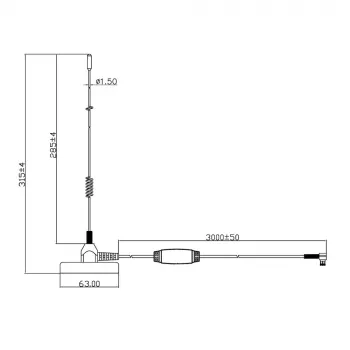 Midland Albrecht MAG31 antenne à embase magnétique DAB+ avec amplificateur, bande III, câble 3m, connecteur SMB 62336
