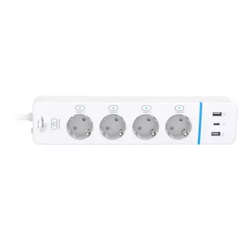 Multiprise connectée Wi-Fi ESP32 ALLNET ALL3079-4, 4 prises AC, 2x USB-A et 1x USB-C, mesure de consommation