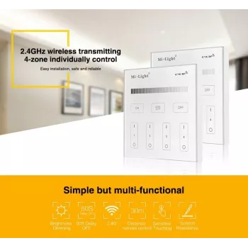 Télécommande tactile SYNERGY21 T1 MiLight Smart Panel monochrome 4 zones