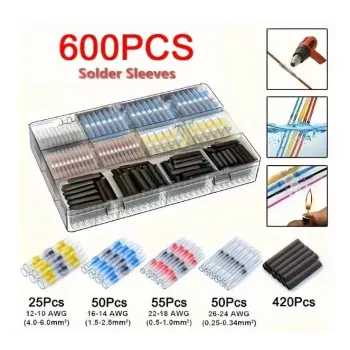 Ensemble de connecteurs thermorétractables à souder SYNERGY21 S21-COMP-250244 - étanche IP67, 250 pièces