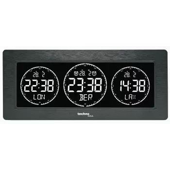 Réveil de table numérique Technoline avec affichage de la température, date, fonction snooze - noir