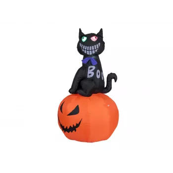 Figure gonflable Halloween EUROPALMS chat avec citrouille, 183 cm 83316152
