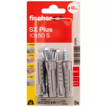 Cheville à expansion Fischer SX Plus 10 x 50 mm, 5 pièces 567828
