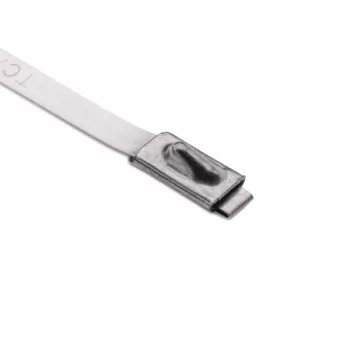 Collier de câbles en acier inoxydable HellermannTyton MBT27S-316-SS-NA-C1, 681 mm x 4,6 mm, fermeture à bille, argent 111-93279