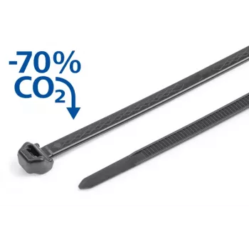 Collier de câbles HellermannTyton S50ROS-PP-BK 200mm x 4,9mm noir PP résistant aux produits chimiques (pack de 1000) 118-00270