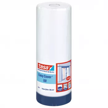 Tesa Easy Cover 4369 film de masquage UV avec ruban adhésif intégré, transparent, 2,6m x 17m 04369-13-1