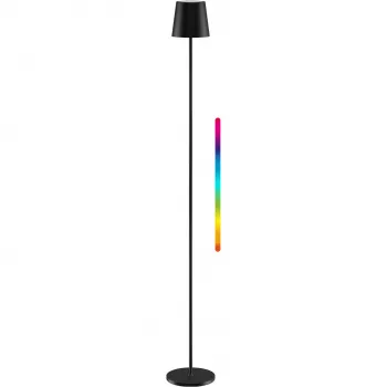 Lampe sur pied LED sans fil Goobay, taille XL, 122 cm, RGBW, noire 76573
