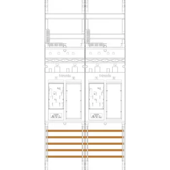 Tableau de compteurs f-tronic 2 champs ER26 H=1050mm 2-eHZ 2 réserve 7141002