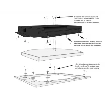 ALLNET façade de tablette pour écran tactile 21 pouces pour cadre d'encastrement, noir ALLTCover21WBv1