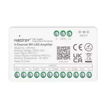 Contrôleur LED Pixel Synergy 21 série SPI, amplificateur/répéteur 4 canaux (SPI-PA4)