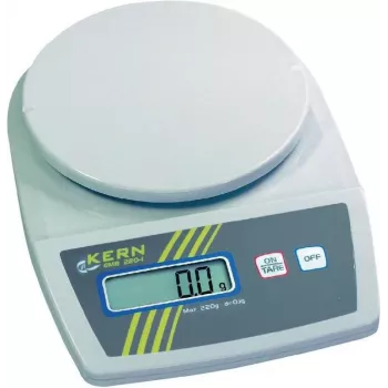 Balance de précision portable Kern EMB 2200-0, capacité 2,2 kg, lisibilité 1 g, alimentation sur batterie ou secteur