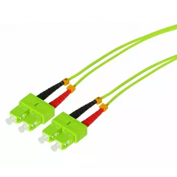 Câble de raccordement fibre optique HD Tecline OM5 multimode, SC duplex vers SC duplex, 50/125 µm, vert citron, 3 m 796SS03