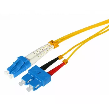 Tecline câble de raccordement fibre optique HD, 9/125 µm monomode OS2, LC duplex vers SC duplex, jaune, 1,0 m (799LS01)