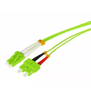 Tecline câble de raccordement fibre optique HD OM5 50/125 µm multimode LC duplex vers SC duplex, vert citron, 15,0 m 796LS15