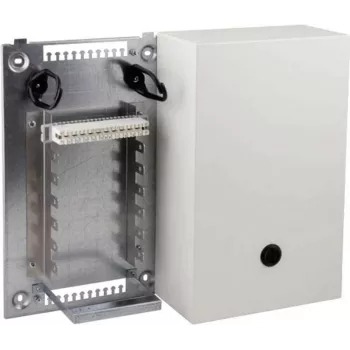 EFB-Elektronik VKA2 boîtier de distribution fibre optique avec plaque de base et kit de montage VKA pour 10 ports DA, montage mural, gris clair 46017.1V10