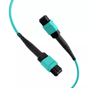 EFB câble de raccordement MTP femelle vers MTP femelle 12 fibres OM3, LSZH aqua, type A, 0,5 m MTPF12MTPFOM3-0,5-A