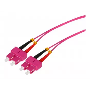 Tecline câble de raccordement fibre optique multimode HD OM4 SC duplex vers SC duplex, 50/125 µm, violet bruyère, 7,5 m 798SS07