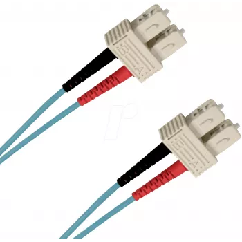 Câble patch fibre optique EFB Elektronik O7413.1-1.2 1m SC vers SC duplex OM3 LSZH aqua SCSCOM3DAQ1