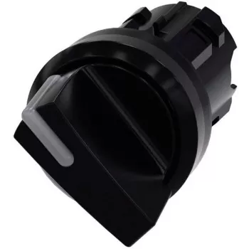 Tête de sélecteur Siemens SIRIUS ACT 3SU10022BC100AA0, 22 mm, 2 positions, à verrouillage, anneau frontal en plastique noir, éclairable