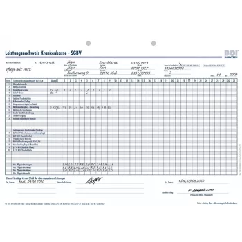 Formulaires BOI justificatif de prestations caisse d'assurance maladie SGB V, 50 feuilles, A4, blanc 9206-00329