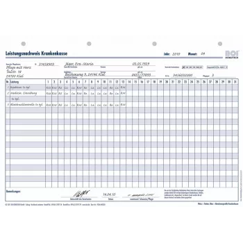 Formulaires BOI justificatif de prestations caisse d'assurance maladie, 50 feuilles, A4, blanc (9206-00350)