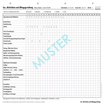 Formulaires BOI de structuration des activités sociales et du quotidien, 50 feuilles 9206-00430