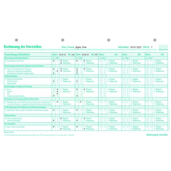 Formulaires BOI d'évaluation du risque de chute, 50 feuilles, A4 9206-00434