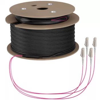 Câble trunk fibre optique multimode OM4 EFB Elektronik, 4 fibres, LC-LC, 170 m, LSZH, Dca O8303S170OM4