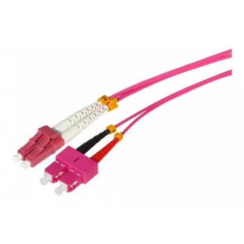 Câble de raccordement fibre optique multimode OM4 HD Tecline LC vers SC duplex, 50/125 µm, violet Erika, 7,5 m 798LS07