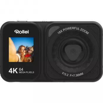 Appareil photo numérique Rollei Compactline 64 Dual Screen - 14 MP, zoom 5x, noir