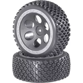 Roues complètes Reely 1:10 Buggy Rally design à trous gris 4 pièces (RE-6549729)