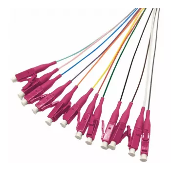 Pigtails fibre optique Tecline, OM4, colorés, LC/UPC, 2,0 m, 12 pièces 20500017