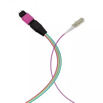 Câble de répartition EFB Elektronik MPO-PLUS (M)-LC OM4 12 fibres type B LSZH violet érika 1 m MPOM12LCOM4-1